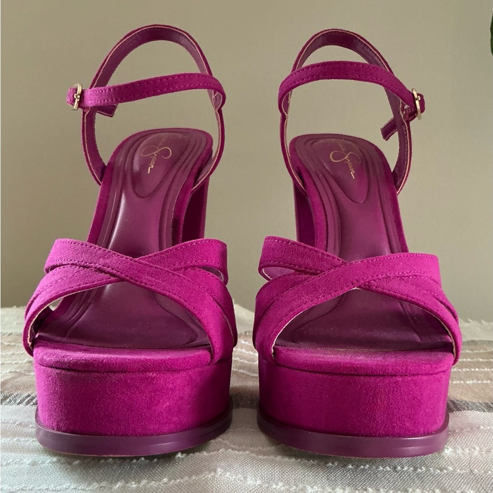 JESSICA SIMPSON Berry Blast Women's Giddings Sandal with Heel - Picture 9 of 15